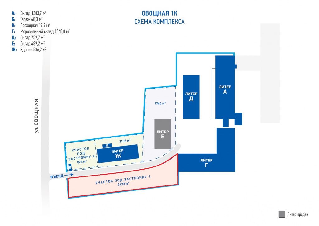 Открытая площадка под хранение в производственно-складском комплексе