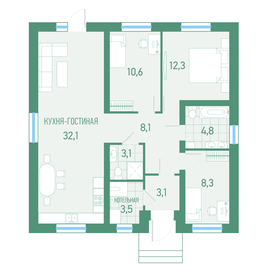 Дом на участке 10 сот